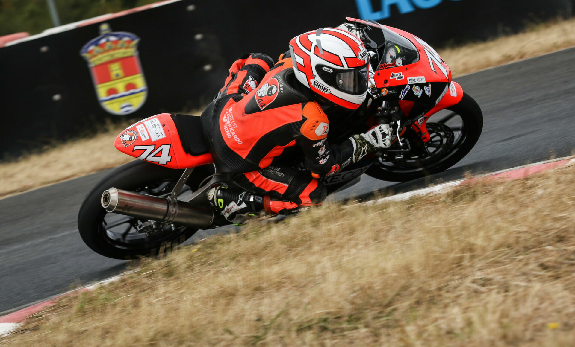 Kensei Matsudaira (74) in Race One on his way to his fourth consecutive Moto5 podium. Photo by Benaisa Photography, courtesy Evike.com.