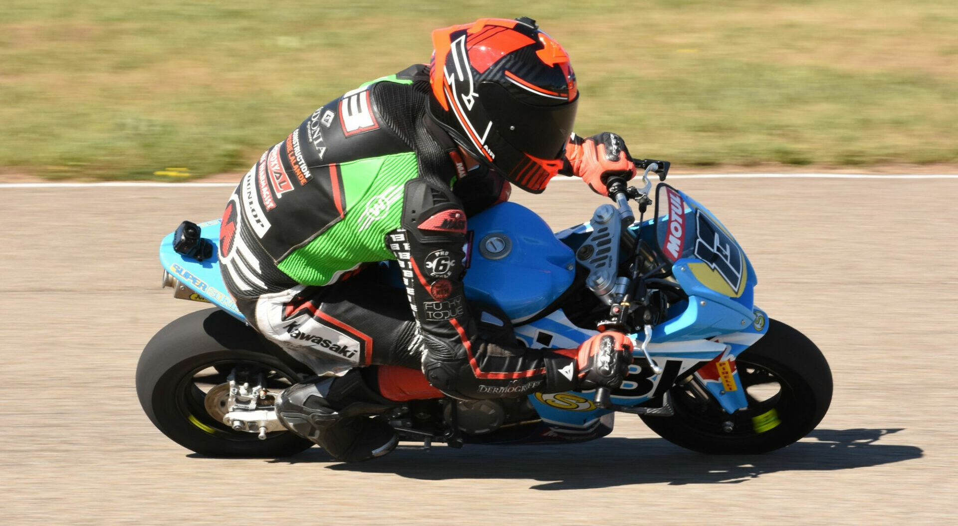 Vincent Lalande (13) captured the inaugural Motul Canada Cup national championship on Saturday, winning his ninth race of the campaign at Lombardy. Photo by Colin Fraser, courtesy CSBK/PMP.