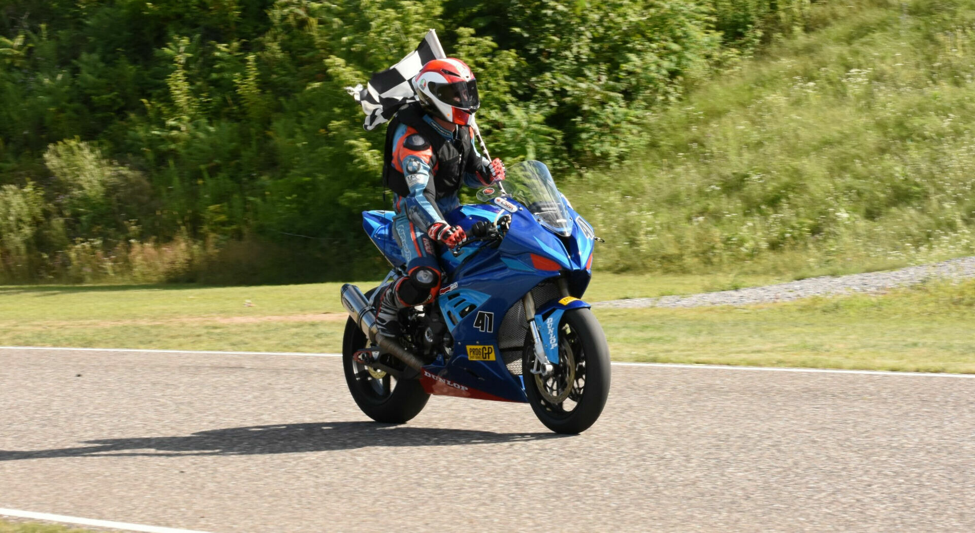 Rookie Pro Anthony Bergeron (41) scored his first Pro Superbike victory in the penultimate round of the Pro 6 GP championship at Calabogie. Photo by Colin Fraser, courtesy PMP.