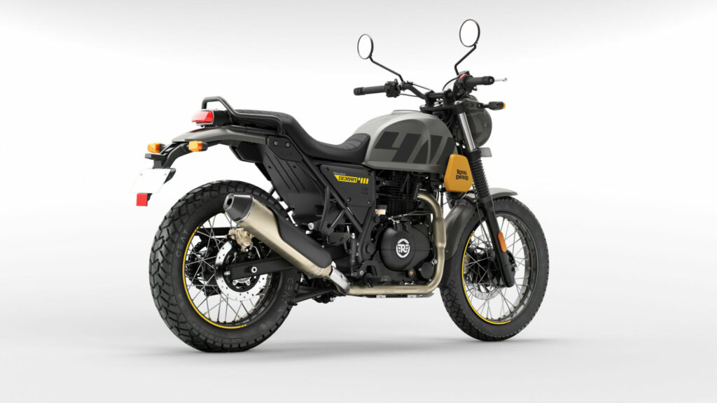 Royal Enfield Scram 411 in Graphite Yellow. Photo courtesy Royal Enfield North America.