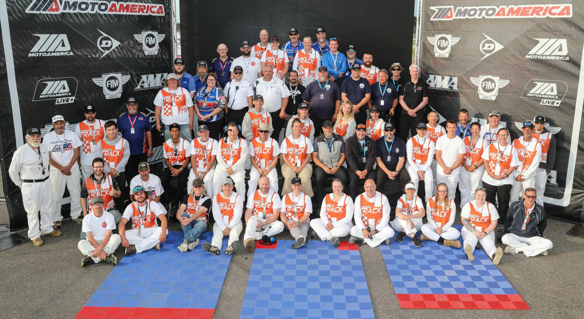 MotoAmerica track marshals and safety workers at Brainerd International Raceway. Photo by Brian J. Nelson.