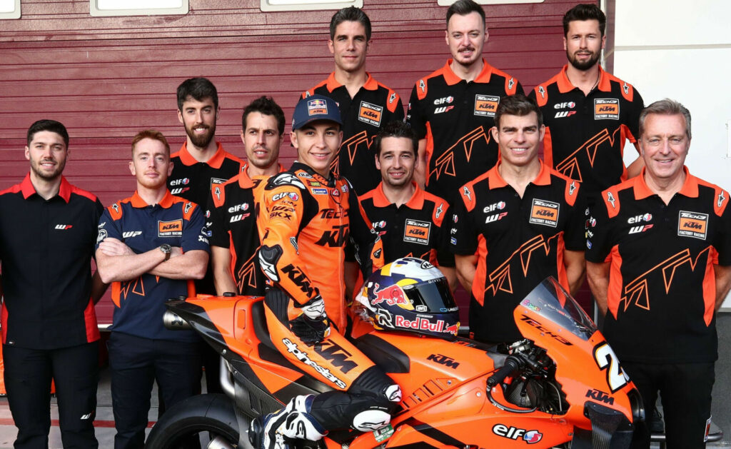 Raul Fernandez and his Tech3 KTM Factory Racing Team. Photo courtesy Tech3 KTM Factory Racing.