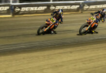Red Bull KTM factory riders Kody Kopp (12) and Max Whale (18) at the Black Hills Half-Mile. Photo courtesy KTM Factory Racing.
