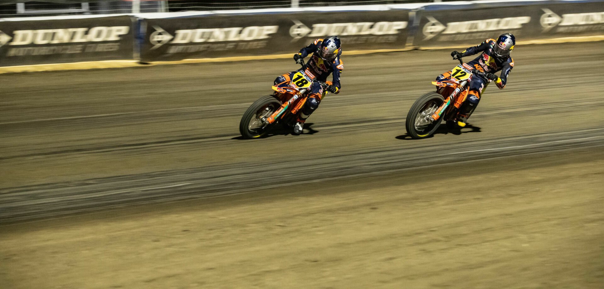 Red Bull KTM factory riders Kody Kopp (12) and Max Whale (18) at the Black Hills Half-Mile. Photo courtesy KTM Factory Racing.