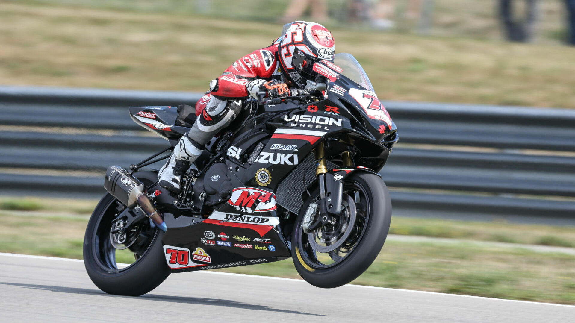 Tyler Scott (70) continues his podium stand with his eighth of the season in Race Two at Pittsburgh. Photo by Brian J. Nelson, courtesy Suzuki Motor USA, LLC.