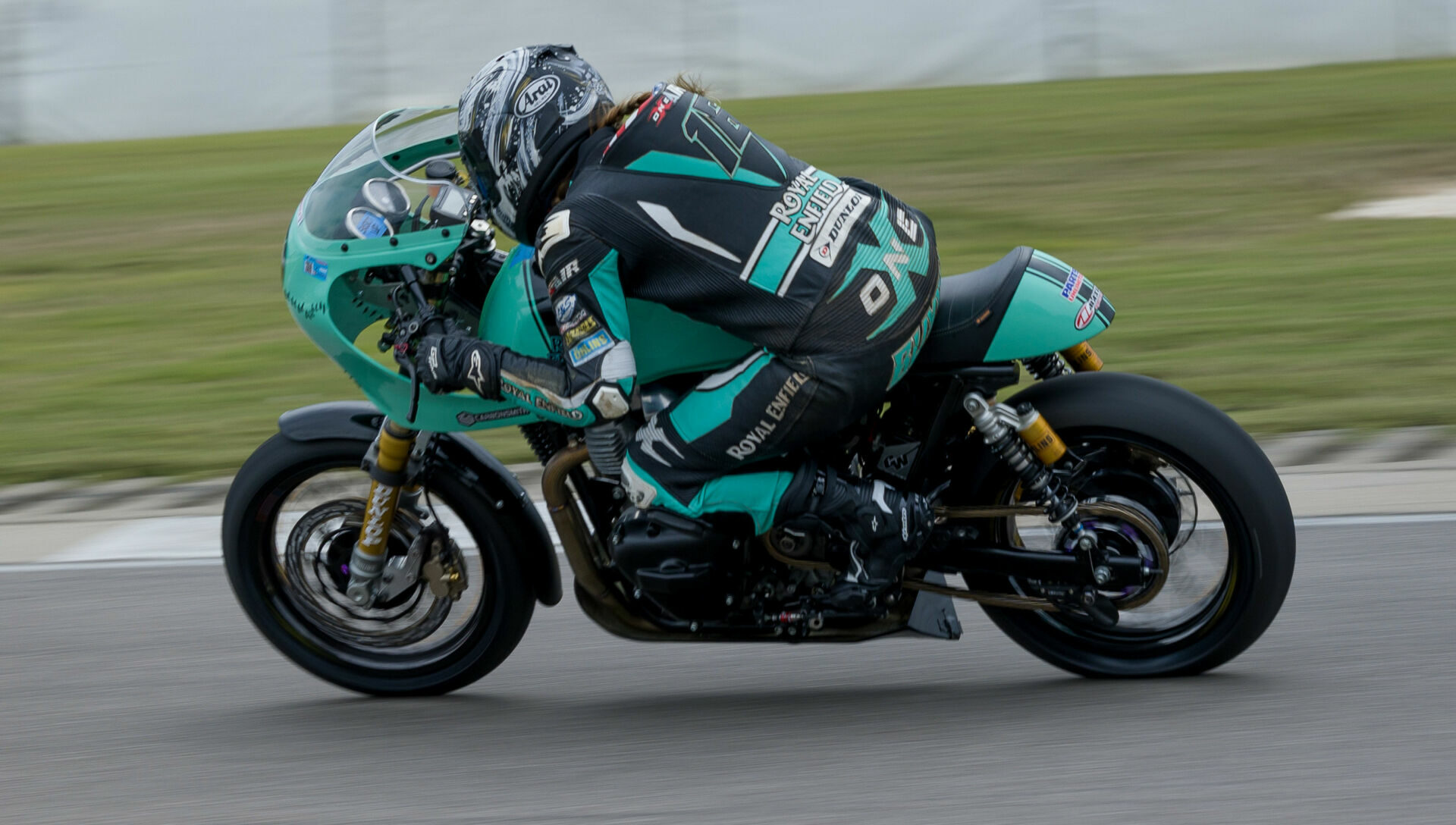 Kayleigh Buyck (16) in action at Barber Motorsports Park. Photo courtesy Royal Enfield North America.