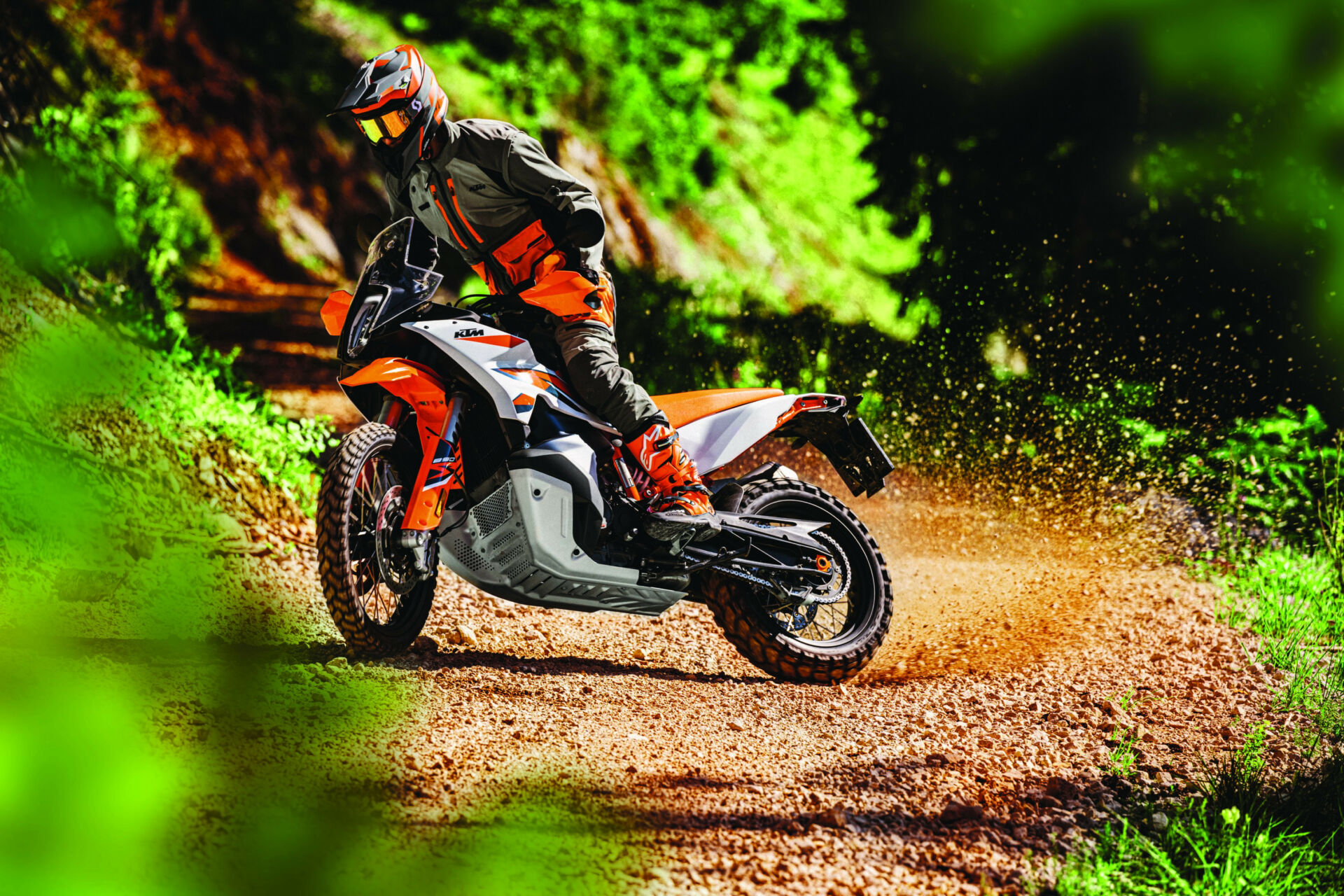 An upgraded 2023 KTM 890 Adventure R in action. Photo courtesy KTM.