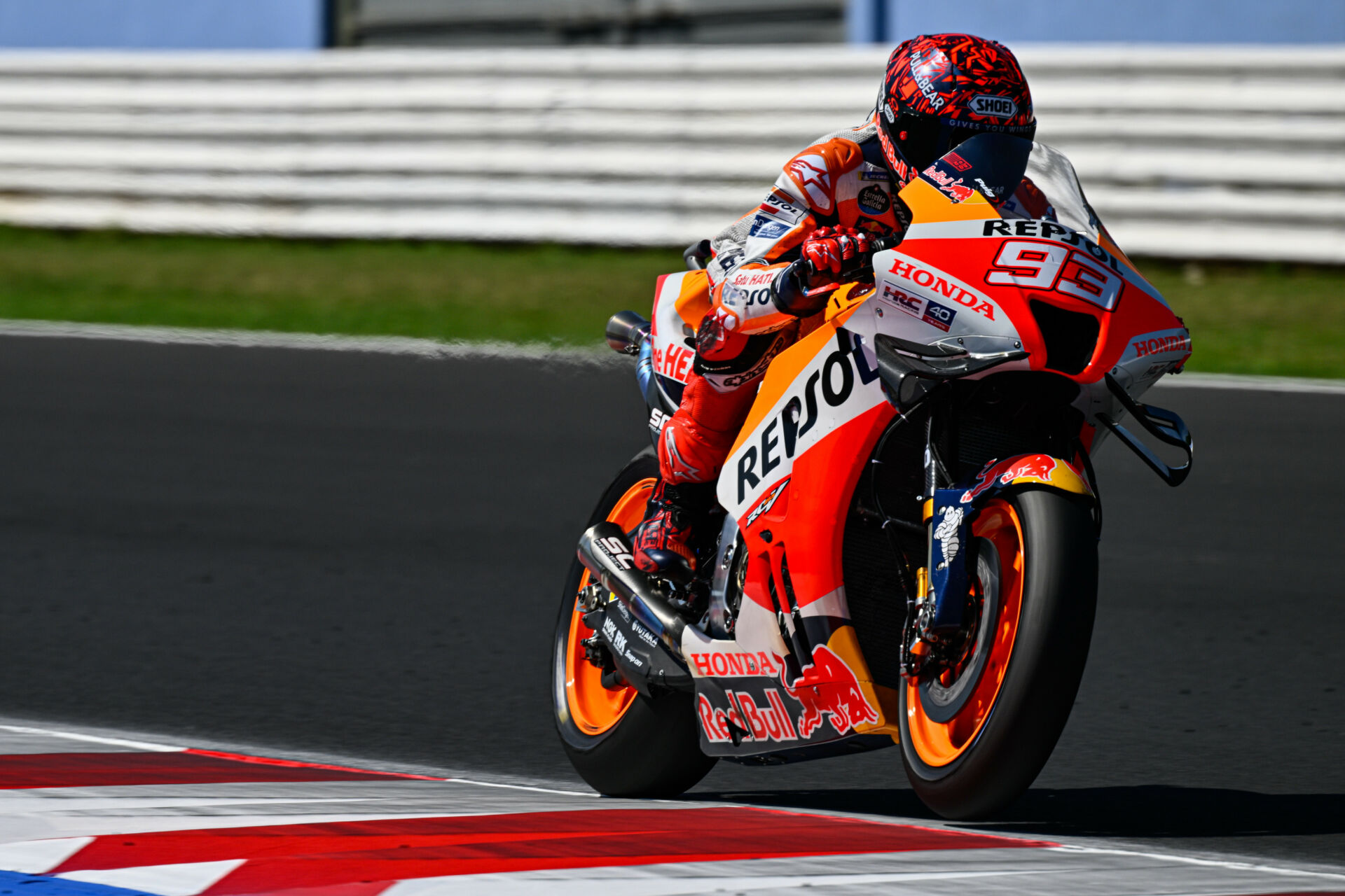 Marc Marquez (93) in action Tuesday during the post-race test at Misano. Photo courtesy Dorna.