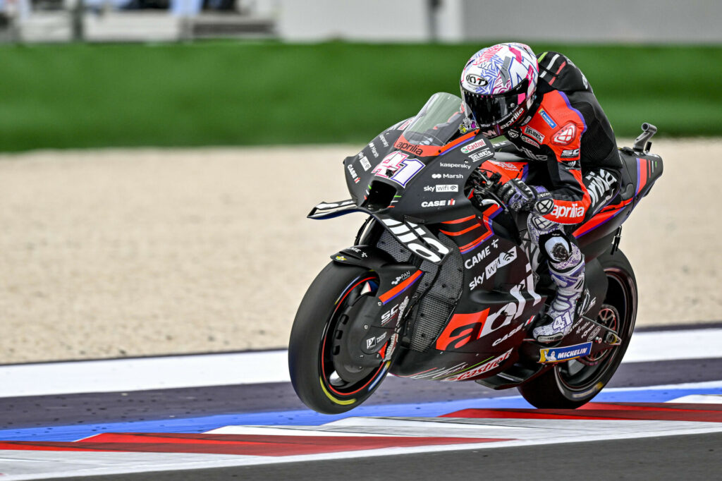 Aleix Espargaro (41), as seen on Saturday at Misano. Photo courtesy Aprilia.