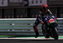 Fabio Quartararo (20) topped the two-day post-race MotoGP test at Misano. Photo courtesy Monster Energy Yamaha.