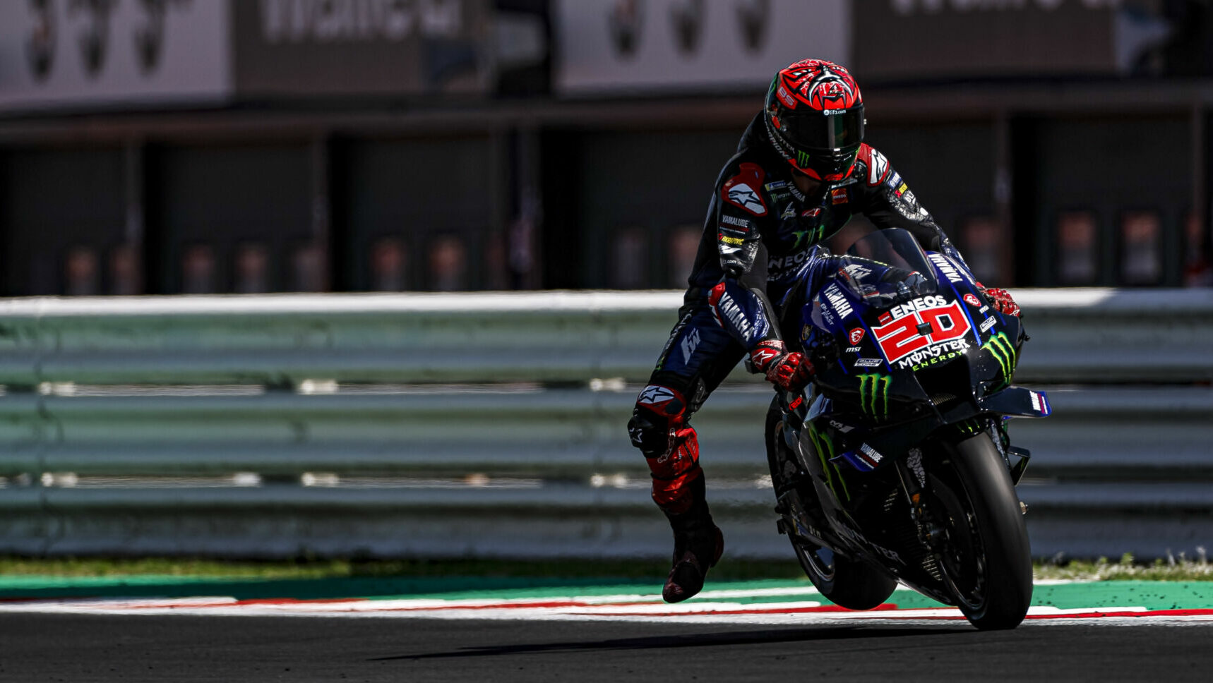 Fabio Quartararo (20) topped the two-day post-race MotoGP test at Misano. Photo courtesy Monster Energy Yamaha.