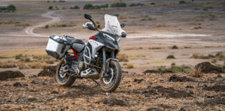 A 2023 Ducati Multistrada V4 Rally fitted with optional equipment. Photo courtesy Ducati.