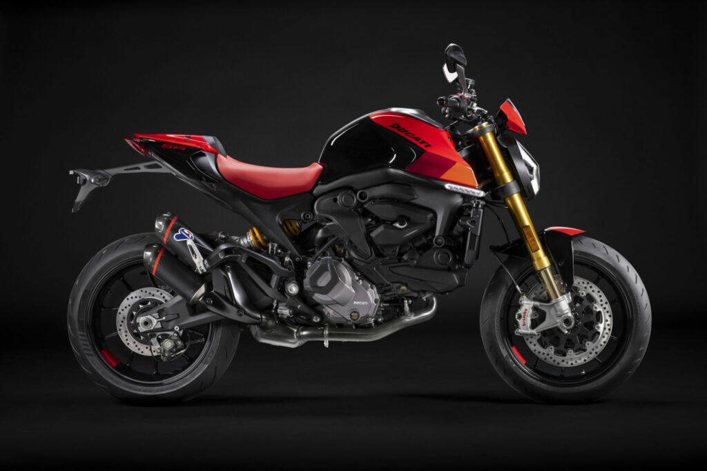 The right side of a 2023 Ducati Monster SP. Photo courtesy Ducati.