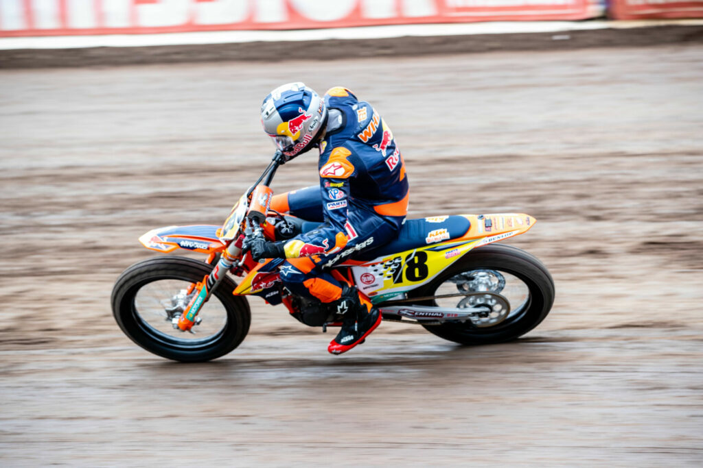 Max Whale (18) at the Cedar Lake Short Track. Photo courtesy Red Bull KTM Factory Racing.