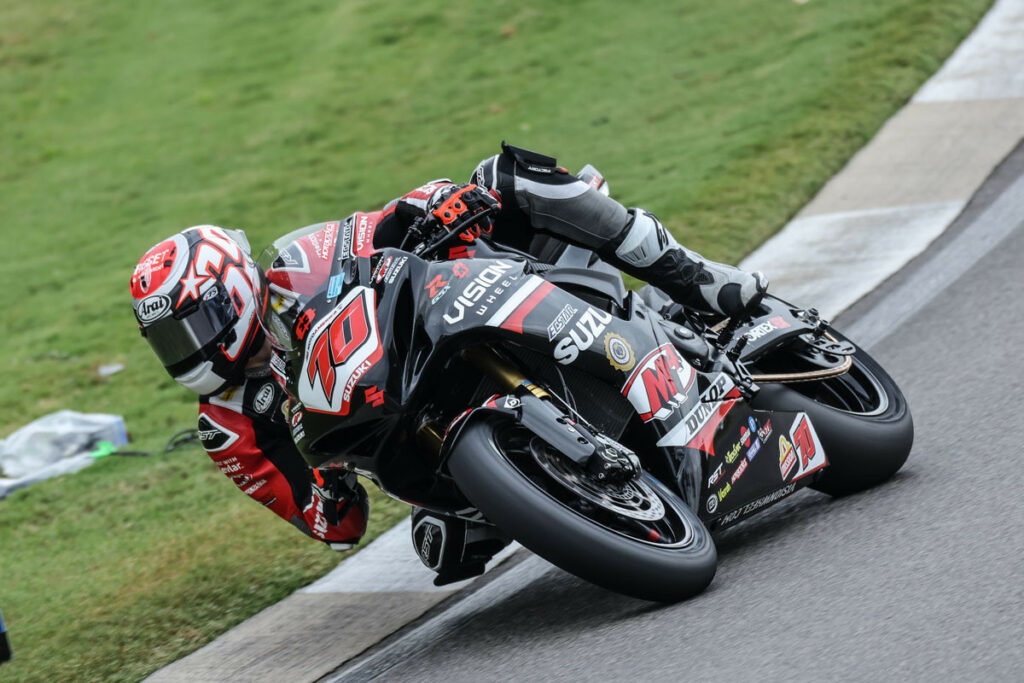 Tyler Scott (70) ended the season strong with a podium finish in Race Two. Photo by Brian J. Nelson, courtesy Suzuki Motor USA, LLC.