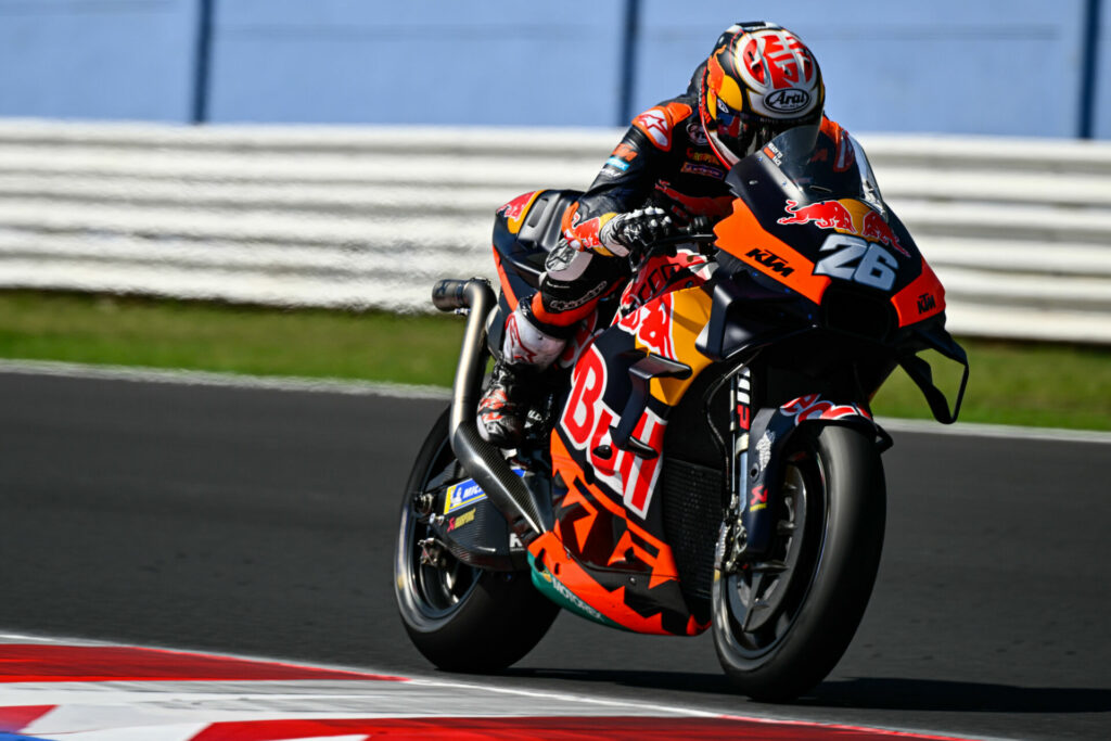 Dani Pedrosa (26) tested a new seat and tail section for KTM. Photo courtesy Dorna.