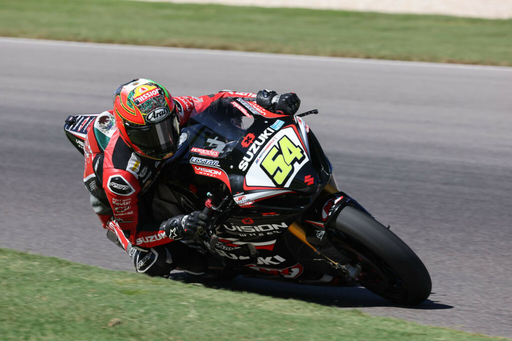 After an unfortunate last lap in Race One, Richie Escalante (54) looks to bounce back after finding speed on his GSX-R1000R.