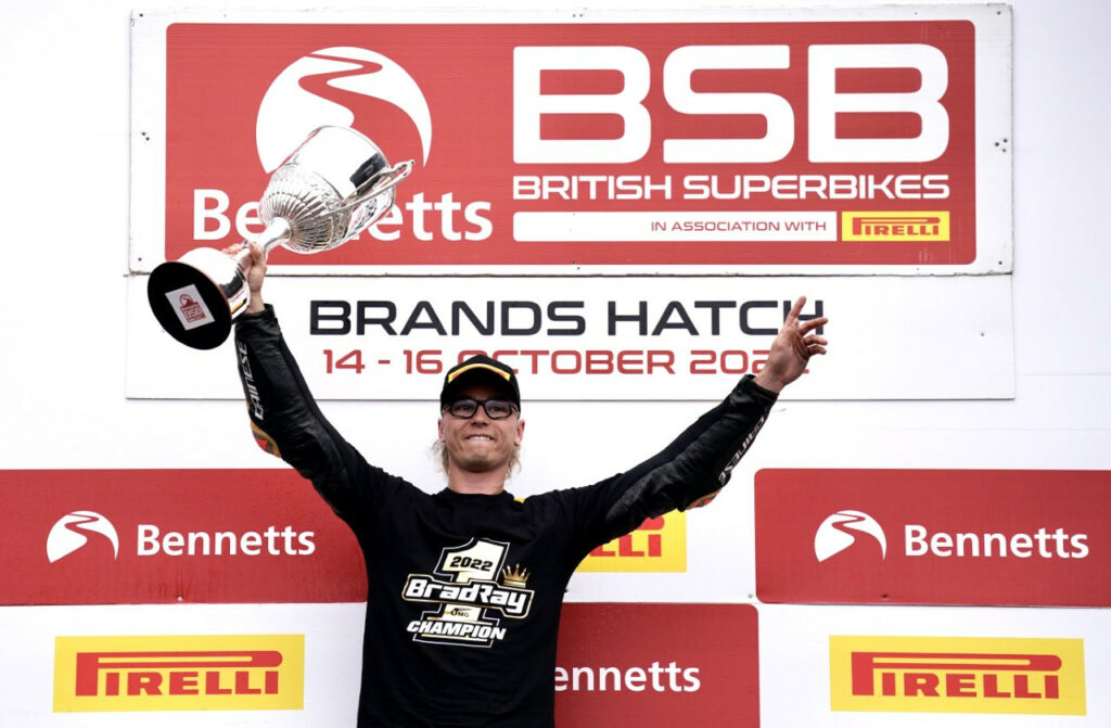 Bradley Ray, the 2022 Bennetts British Superbike Champion. Photo courtesy MSVR.