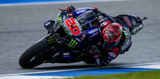 Fabio Quartararo (20) during a dry practice session in Thailand. Photo courtesy Monster Energy Yamaha.