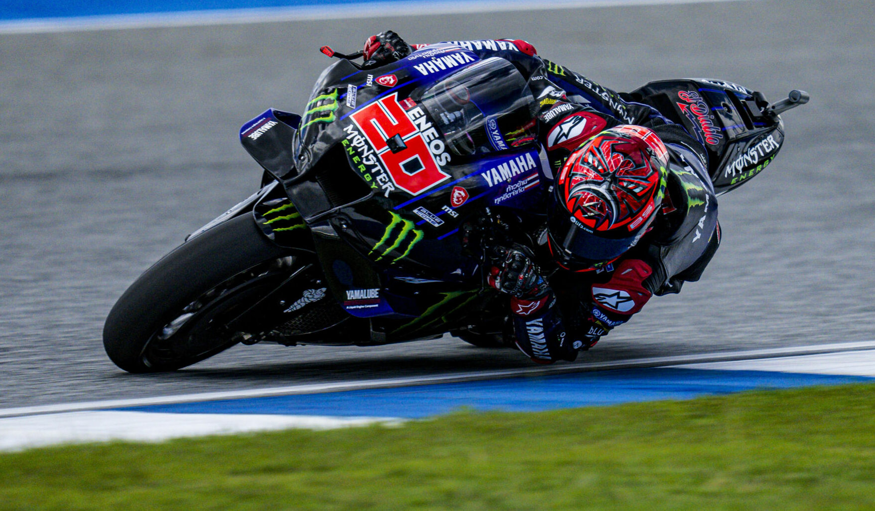 Fabio Quartararo (20) during a dry practice session in Thailand. Photo courtesy Monster Energy Yamaha.