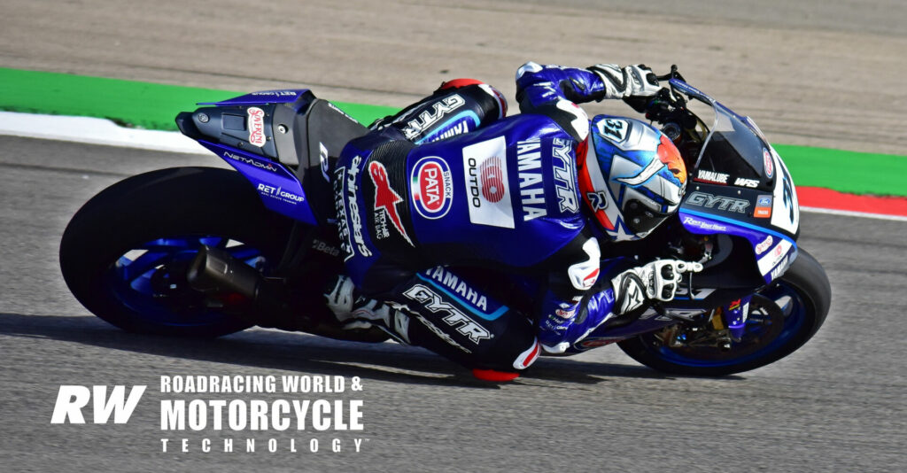 Garrett Gerloff (31), fresh off his first podium of the season in the previous round at Catalunya, posted the third-fastest lap of the day Friday. Photo by Michael Gougis.