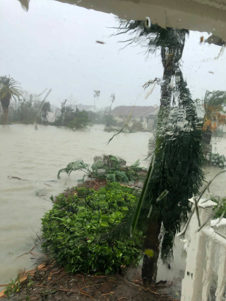 The storm surge and 150-mph winds beginning to move in on Stevens' home. Photo courtesy Thomas Stevens.
