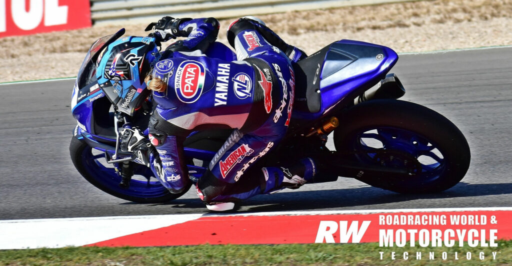 Kayla Yaakov (31) says that racing at the front of an International field of riders “shows that Americans can do it, that we're fast, and that MotoAmerica is at a really high level.” Photo by Michael Gougis.