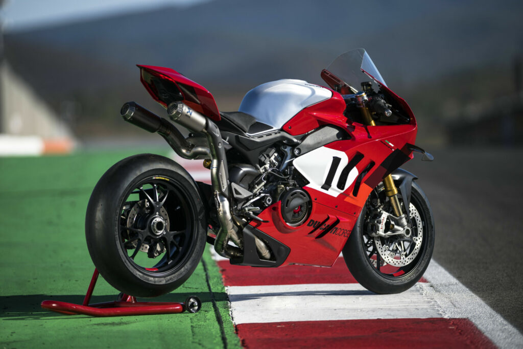 A rear view of a 2023 Panigale V4 R. Photo courtesy Ducati.