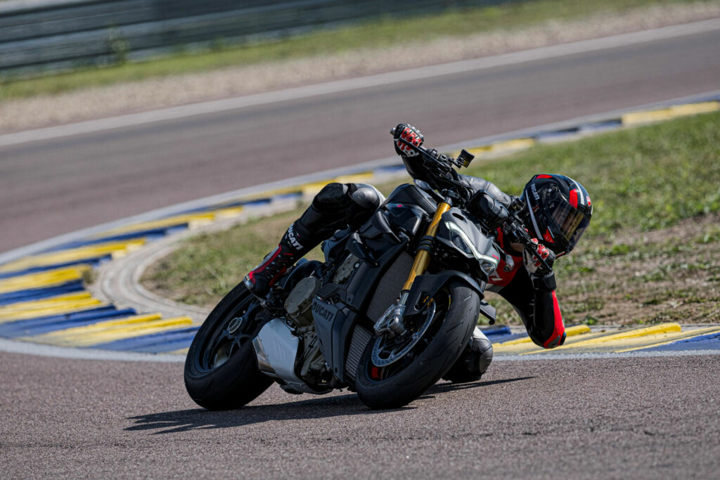 A 2023 Ducati Streetfighter V4 S at speed. Photo courtesy Ducati.