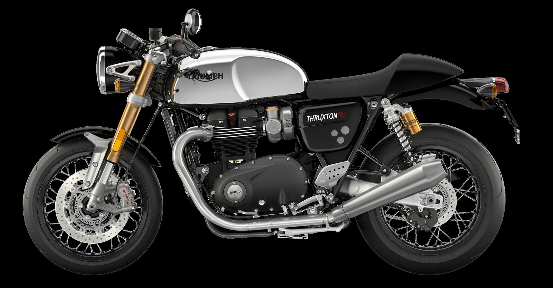 A 2023 Triumph Thruxton RS Chrome Collection model. Photo courtesy Triumph Motorcycles.