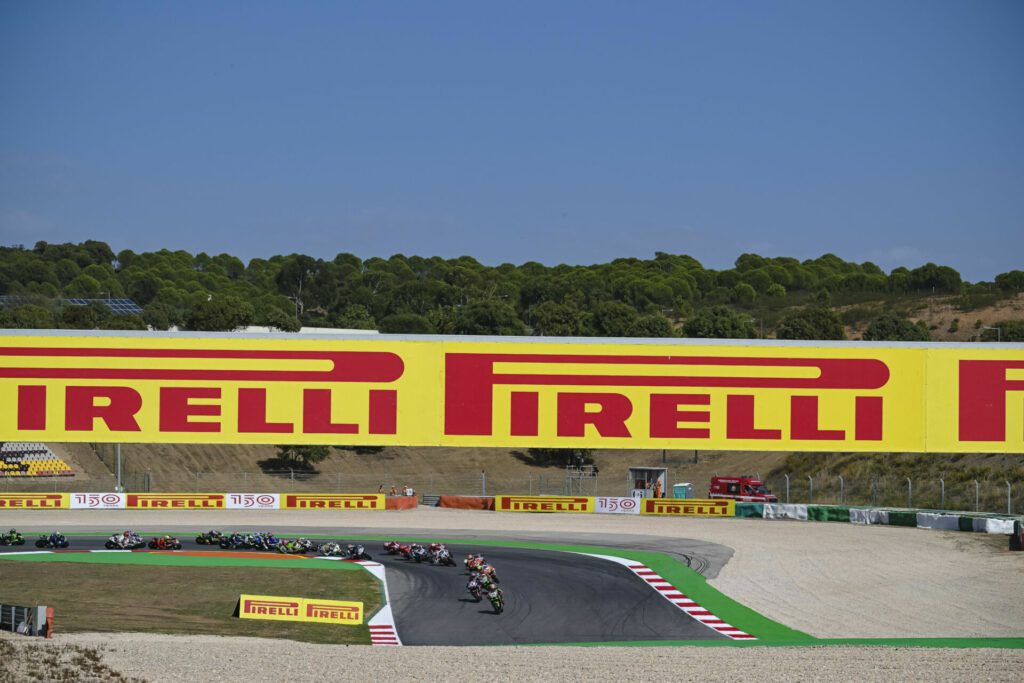 The start of World Superbike Race One. Photo courtesy Pirelli.