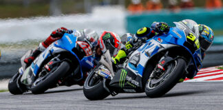 Team Suzuki ECSTAR's Joan Mir (36) and Alex Rins (42) as seen at Sepang. Photo courtesy Team Suzuki ECSTAR.