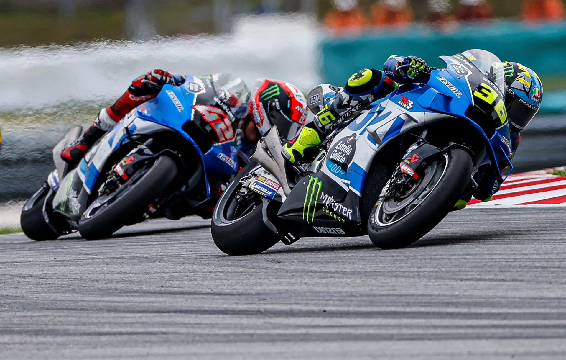 Team Suzuki ECSTAR's Joan Mir (36) and Alex Rins (42) as seen at Sepang. Photo courtesy Team Suzuki ECSTAR.