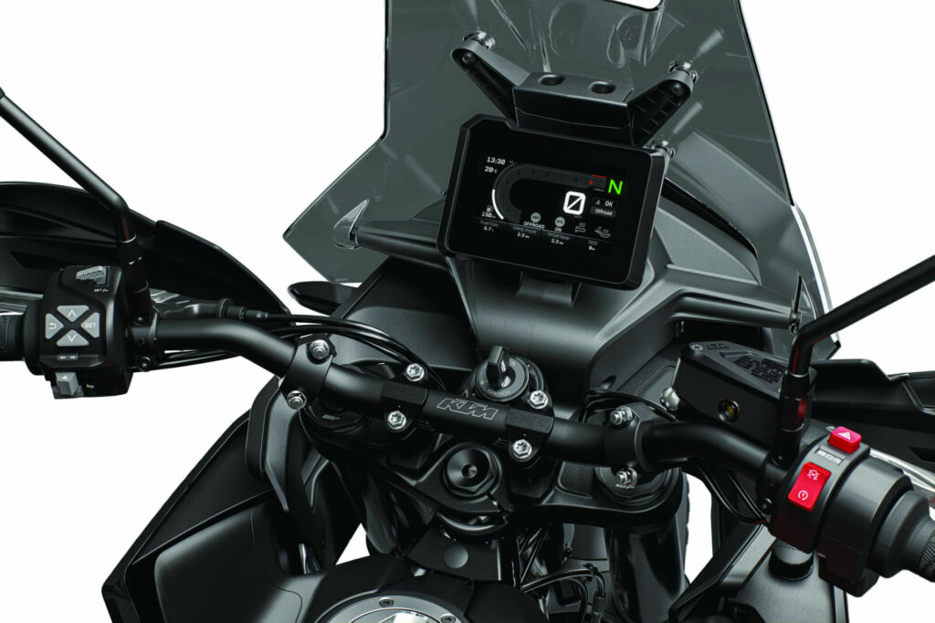 The updated cockpit on the 2023 KTM 890 Adventure. Photo by Kiska, courtesy KTM.