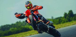 KTM's 690 SMC R streetbike in action. Photo courtesy KTM.