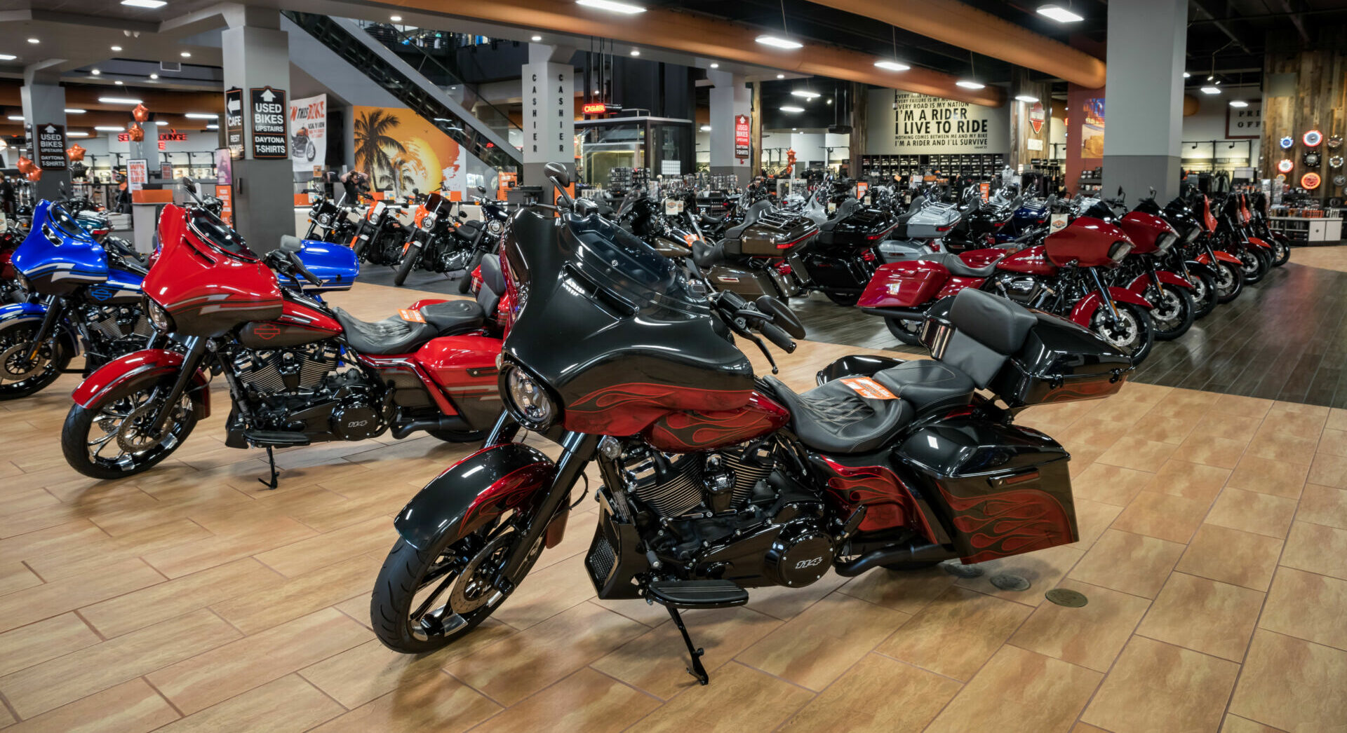 The interior of Bruce Rossmeyer's Daytona Harley-Davidson in Ormond Beach, Florida. Photo courtesy DCG Acquisitions.