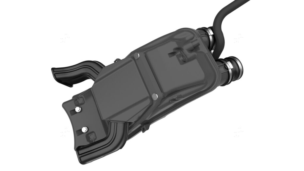 The external view of the air box for Suzuki's new 776cc parallel twin engine. Image courtesy Suzuki Motor USA, LLC.
