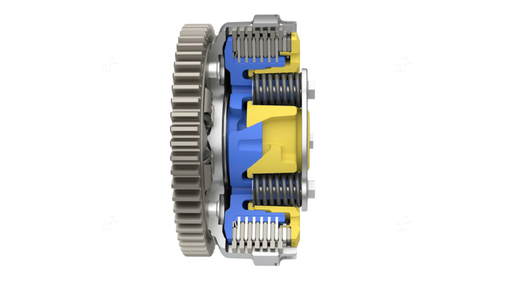 A view of the Suzuki Clutch Assist System in the assist position. Image courtesy Suzuki Motor USA, LLC.