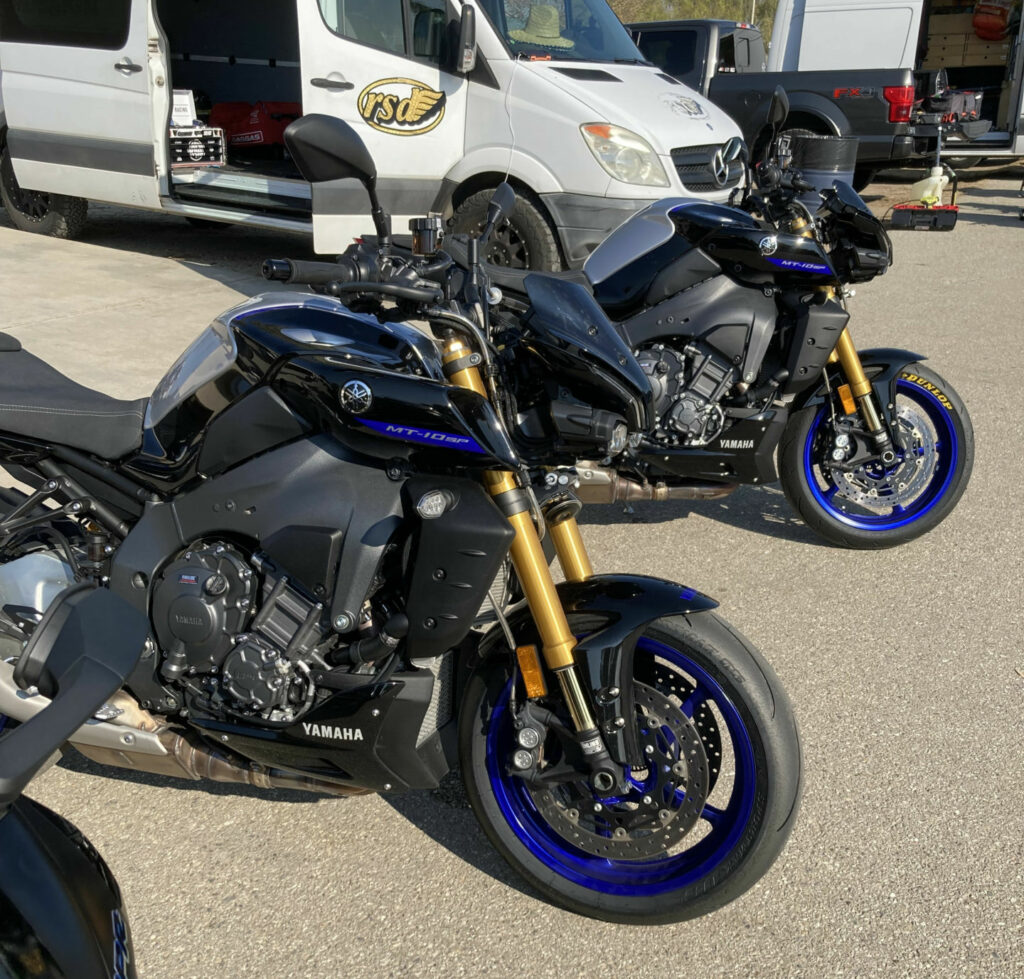 Among the fleet of bikes Dunlop made available to journalists were a pair of the brand new MT-10 SPs. Photo by John Ulrich.