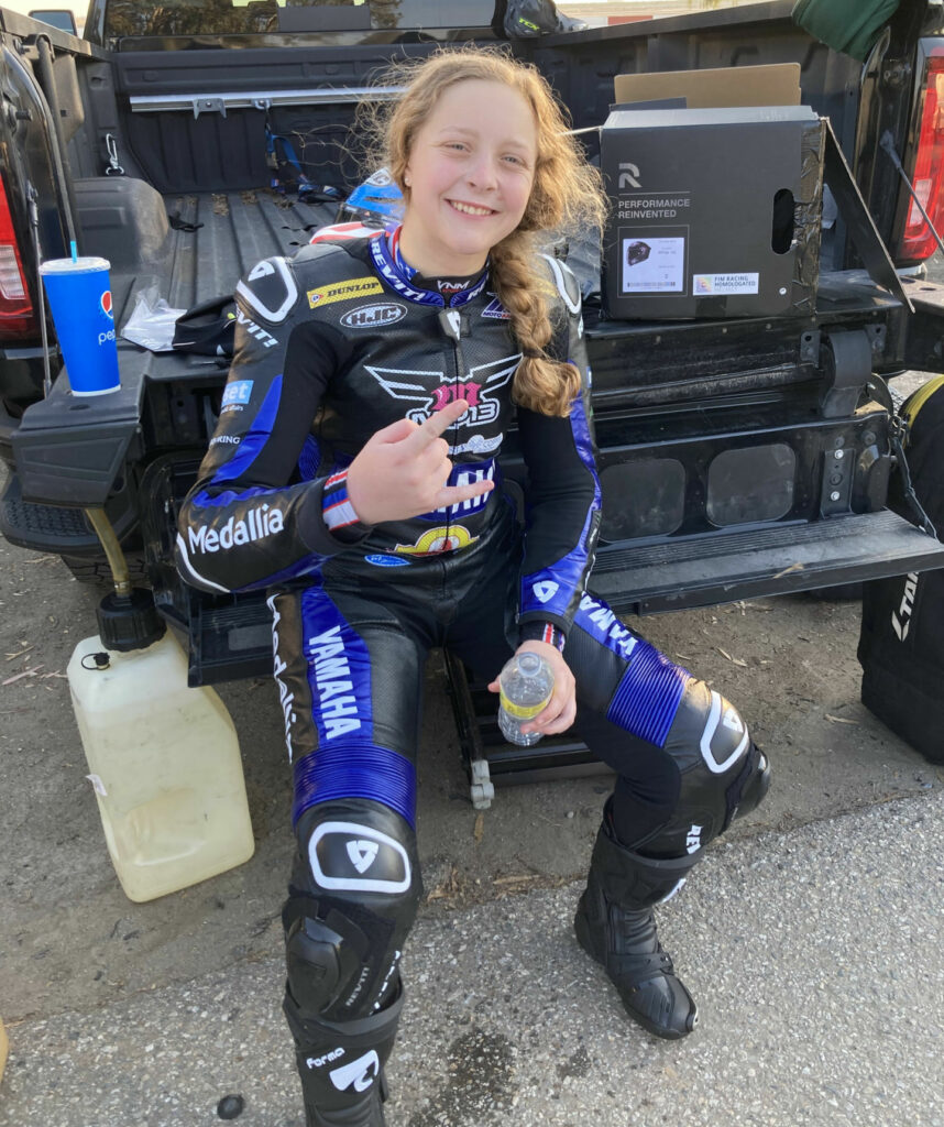 MotoAmerica racer Kayla Yaakov was also riding Tuesday at Buttonwillow. Photo by John Ulrich.