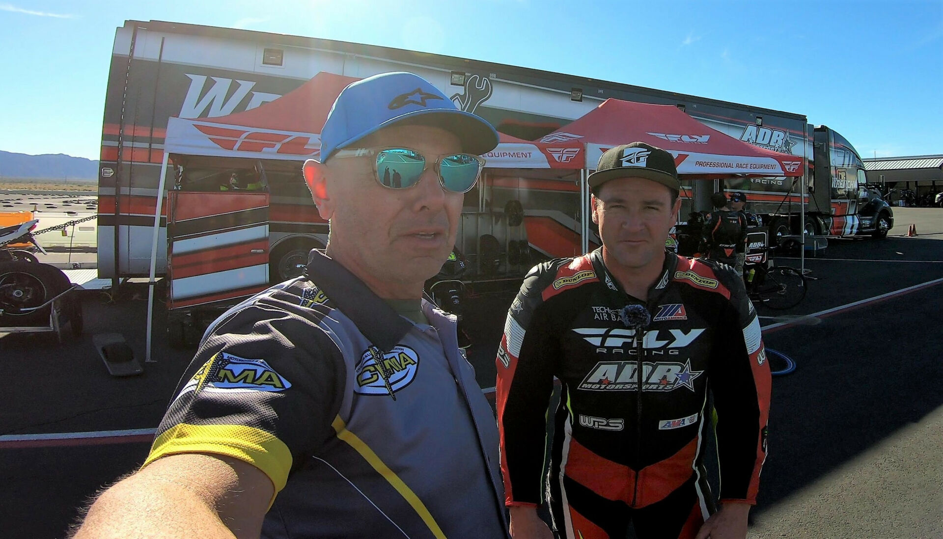Stuart Smith (left) with MotoAmerica Superbike racer 