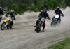 Some of Nick Ienatsch's riding buddies, ages 59 to 69, in action on Ryan Stewart's half-mile track in Colorado. Photo by Kathy Weber.