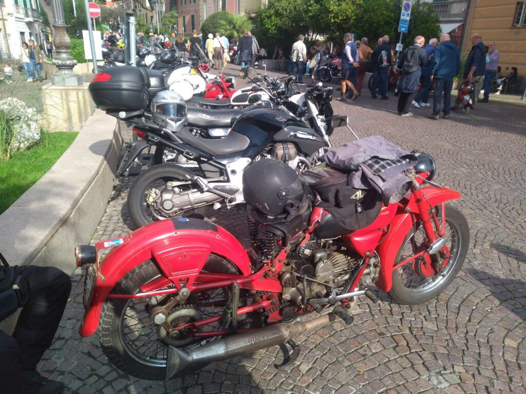 Motorcycles on display at a motorcycle and air show hosted by the Giorgio Parodi Association in Italy. Photo courtesy Giorgio Parodi Association. 