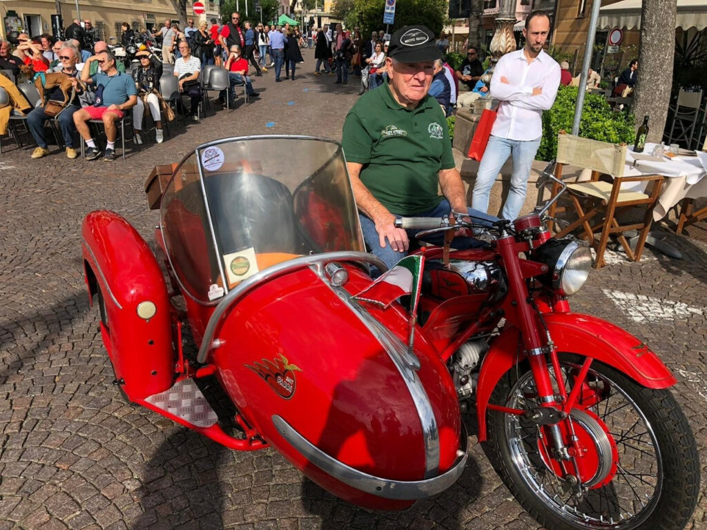 A Moto Guzzi sidecar rig as seen at the motorcycle and air show hosted by the Giorgio Parodi Association. Photo courtesy Giorgio Parodi Association. 