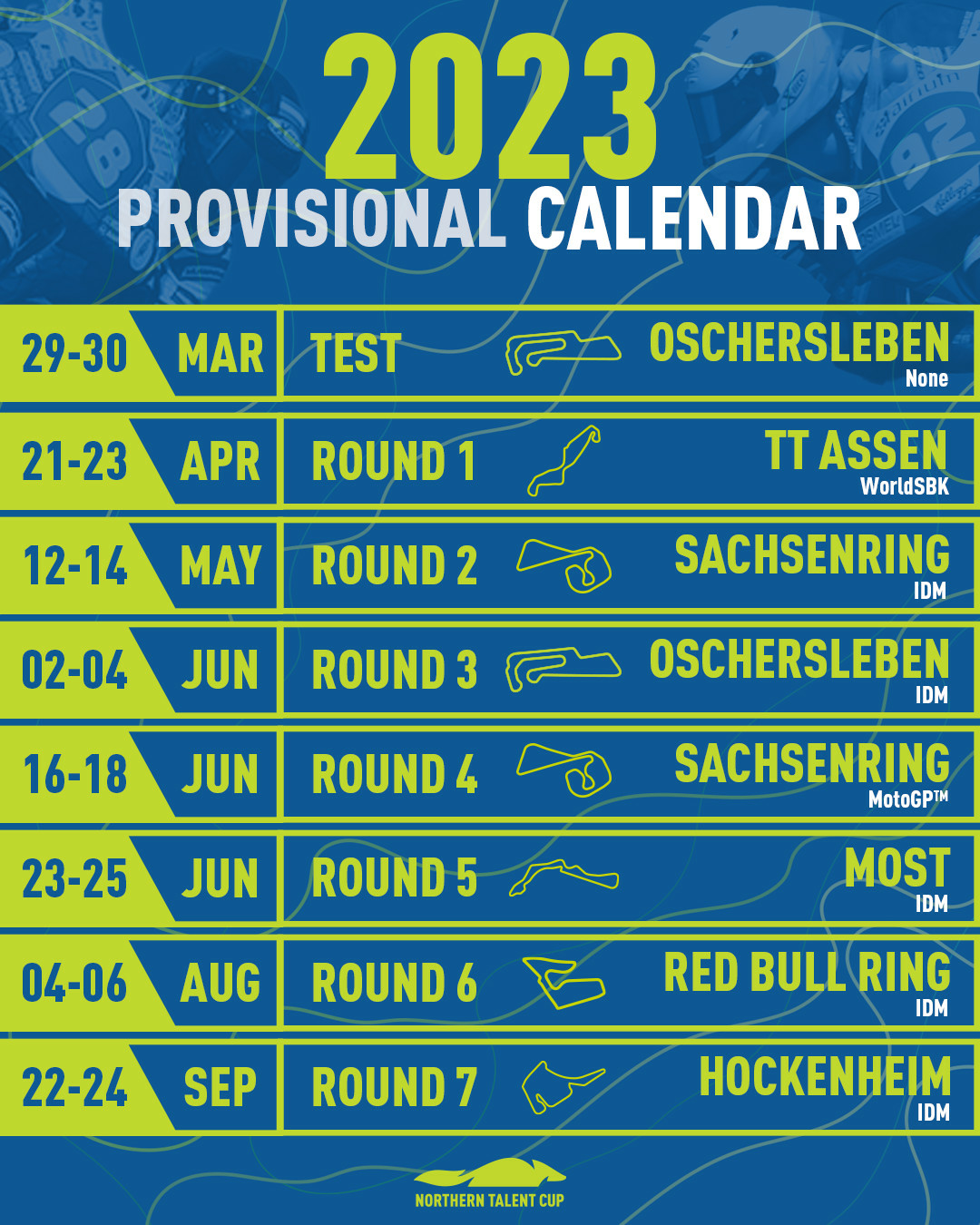Northern Talent Cup 2023 Race Calendar Announced Roadracing World