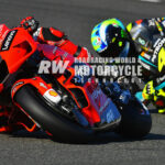Francesco "Pecco" Bagnaia (63) leads mentor Valentino Rossi (46) at Valencia, 2021. Photo courtesy Michelin.