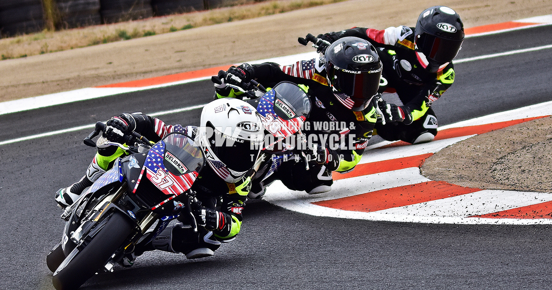 Nathan Gouker (37) and Ryder Davis (38) represented the United States in the FIM Mini World Series in Spain. Photo by Michael Gougis.