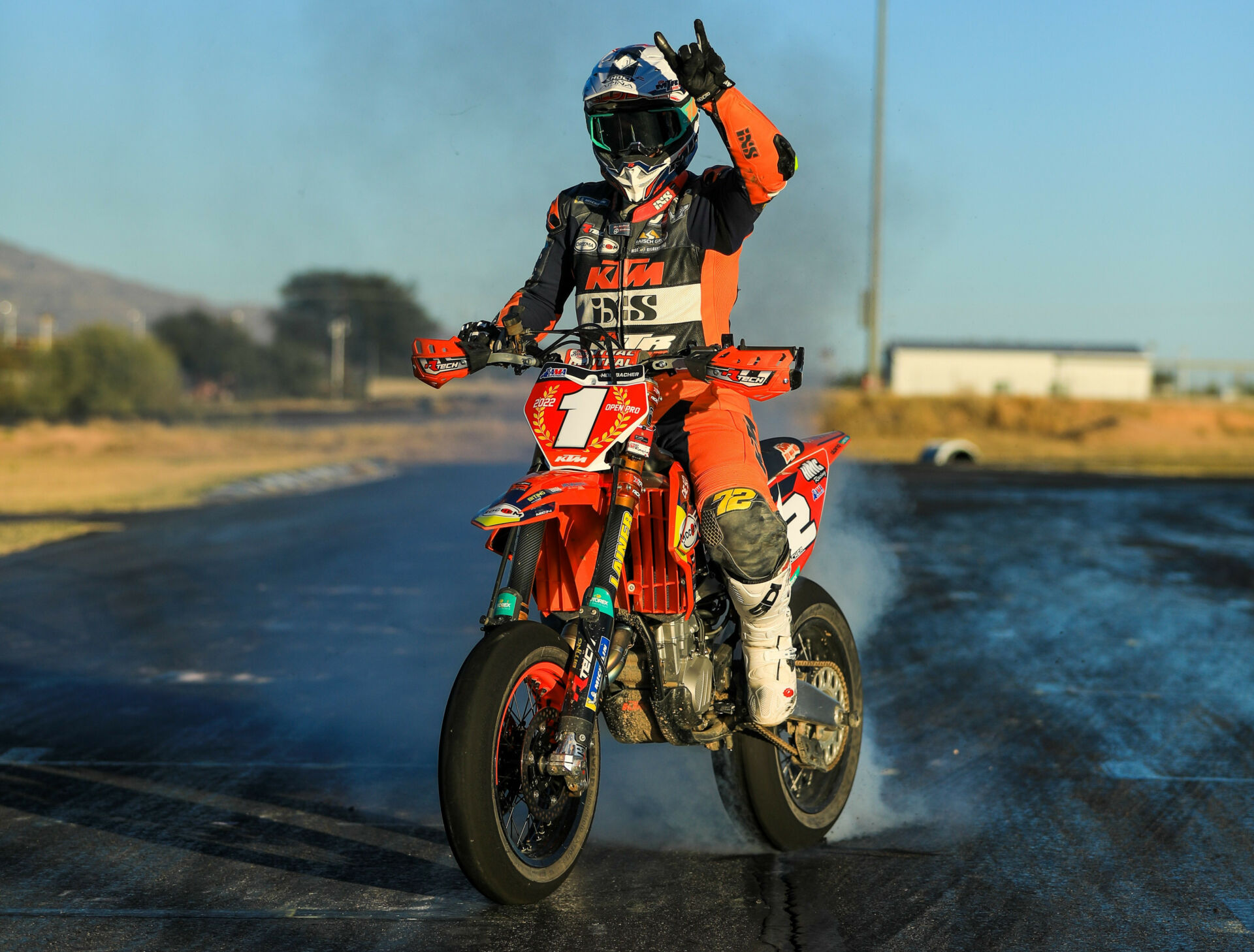 2022 AMA Supermoto Open National Champion Lukas Hoellbacher. Photo by Steve Alkyer courtesy AMA.