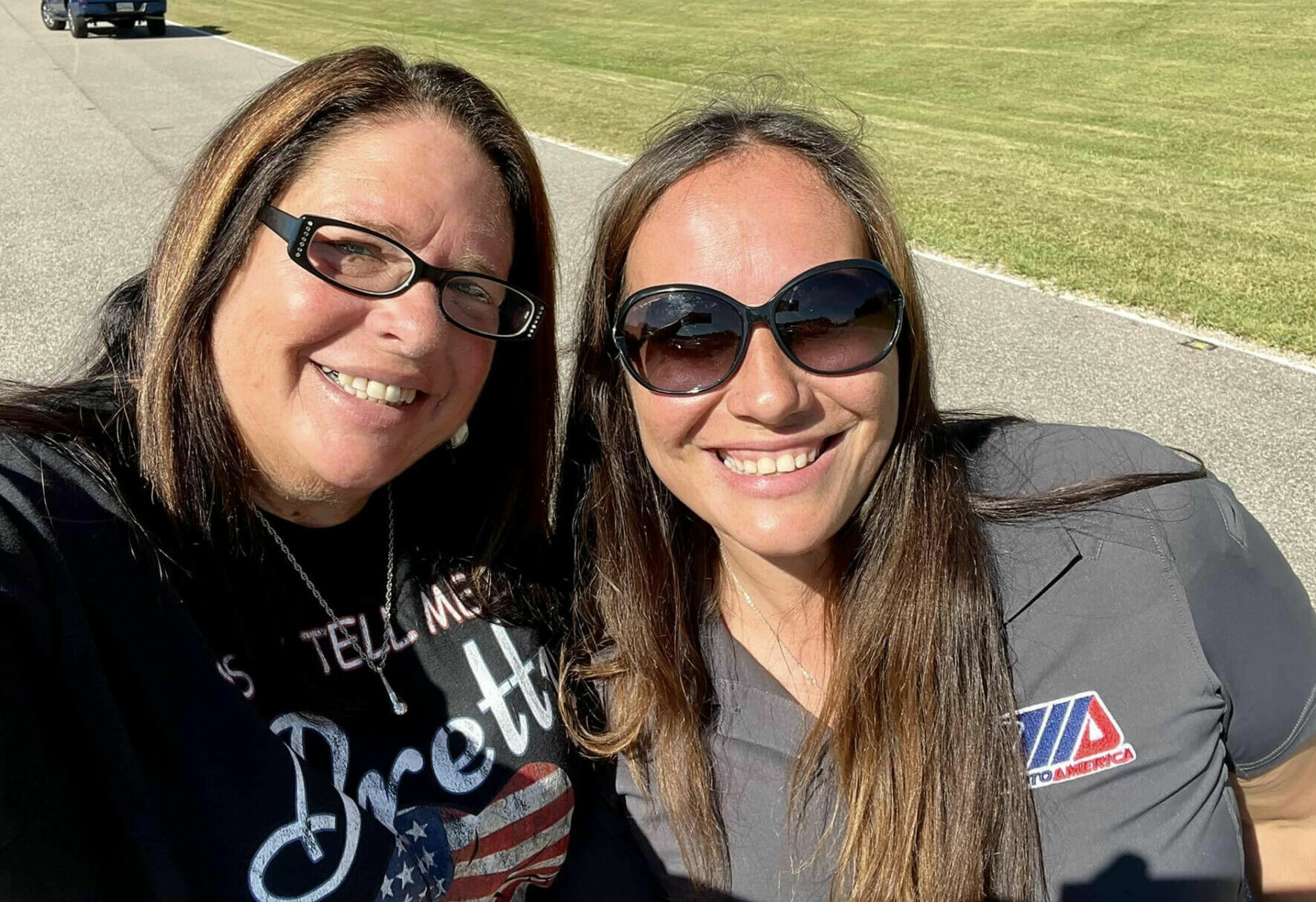 MotoAmerica Director of Operations Niccole Cox (right) with Diane Shepard Tribou (left), a long-time race official who works with many different organizations. Photo courtesy Diane Shepard Tribou.