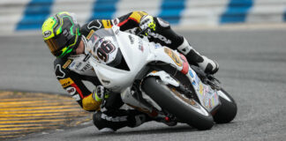 #PirelliNation rider Brandon Paasch (96) chooses Pirelli, including to reach the top step of the podium at the Daytona 200. Photo by Brian J. Nelson, courtesy Pirelli.